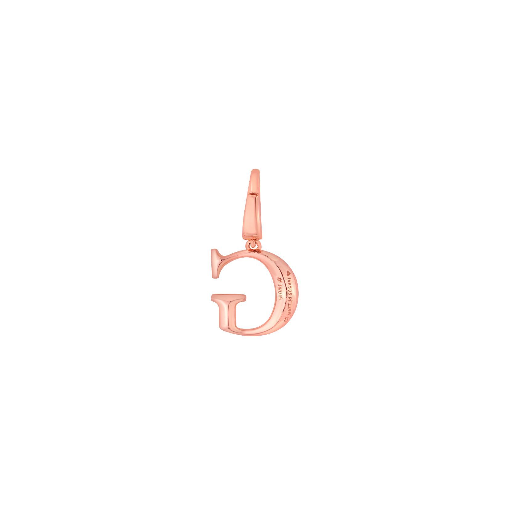 G Alphabet Diamond and 14KT Rose Gold Pendant-Pendants-OCP22036-D900X0C