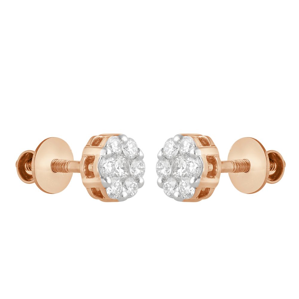 Delicate Diamond Studs in 14KT Yellow Gold-Earrings-OER07034-D400R0C
