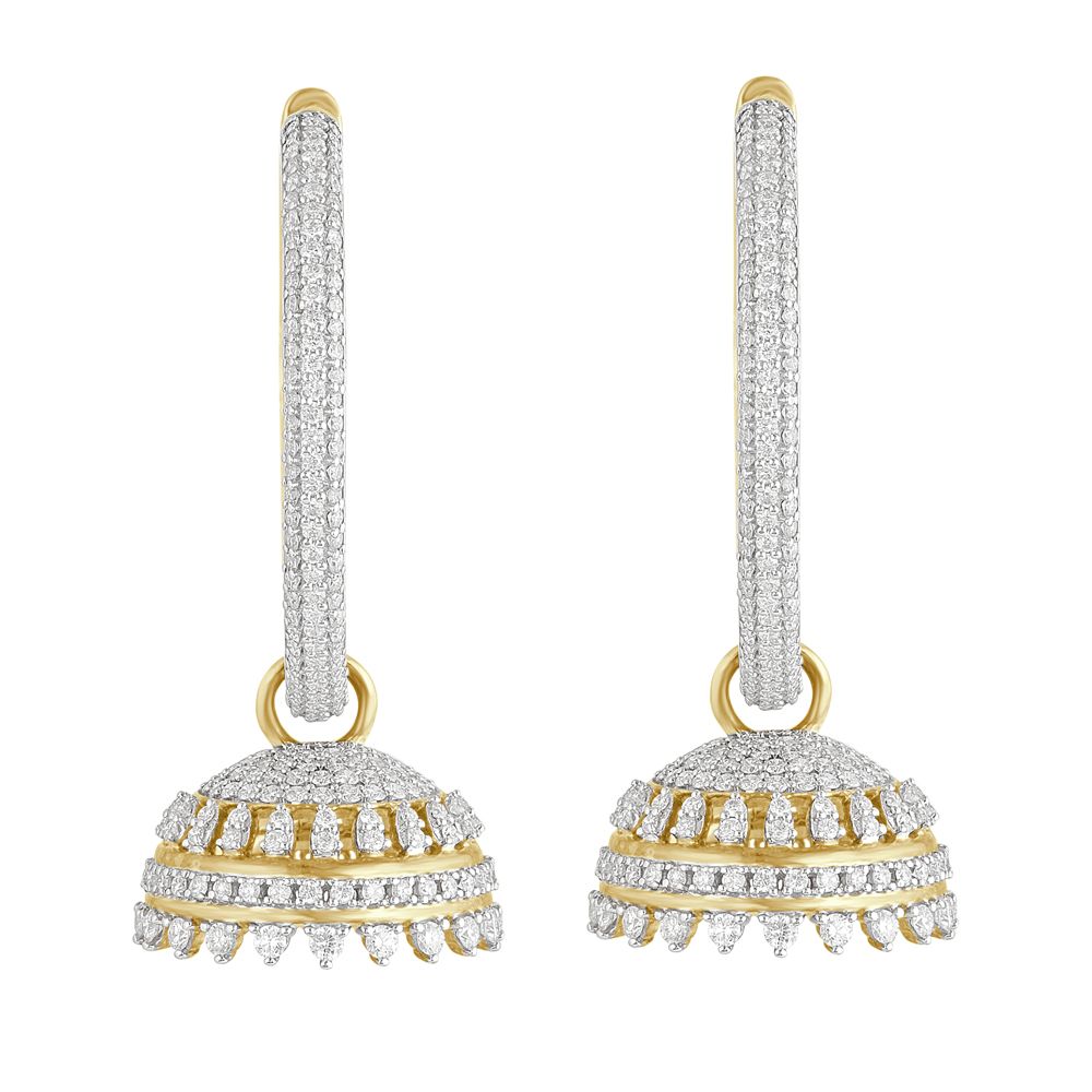 Pretty Diamond Studded Earrings-Earrings-OER09130-D400X0C