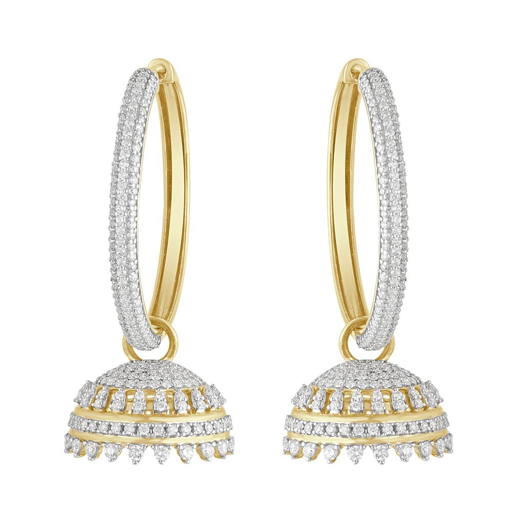 Pretty Diamond Studded Earrings-Earrings-OER09130-D400X0C