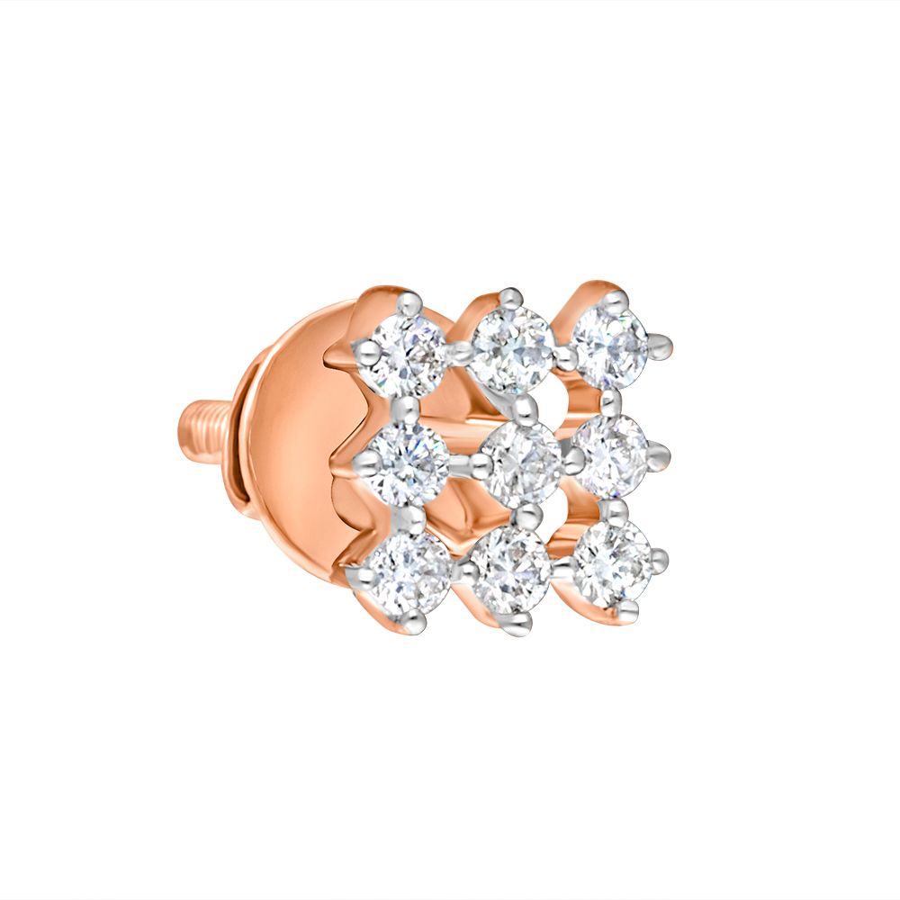 Delicate 18KT Rose Gold Earrings-Earrings-OER10122-D400X0B