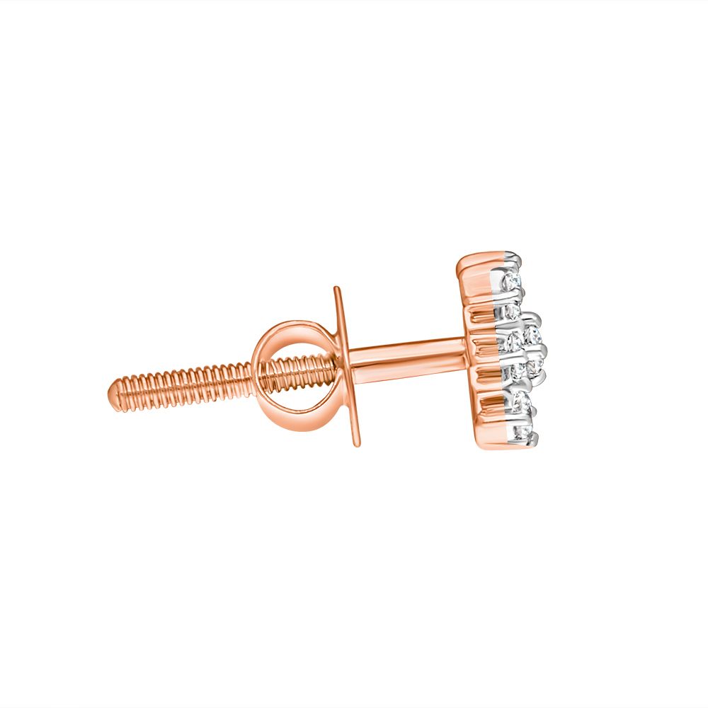 Delicate 18KT Rose Gold Earrings-Earrings-OER10122-D400X0B