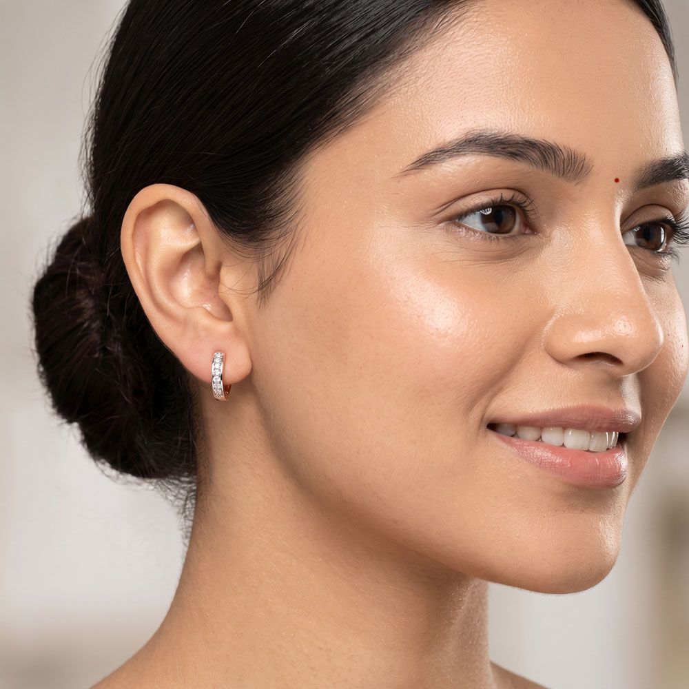 Rose Gold Hoop Earrings-Earrings-OER10125-D400X0C