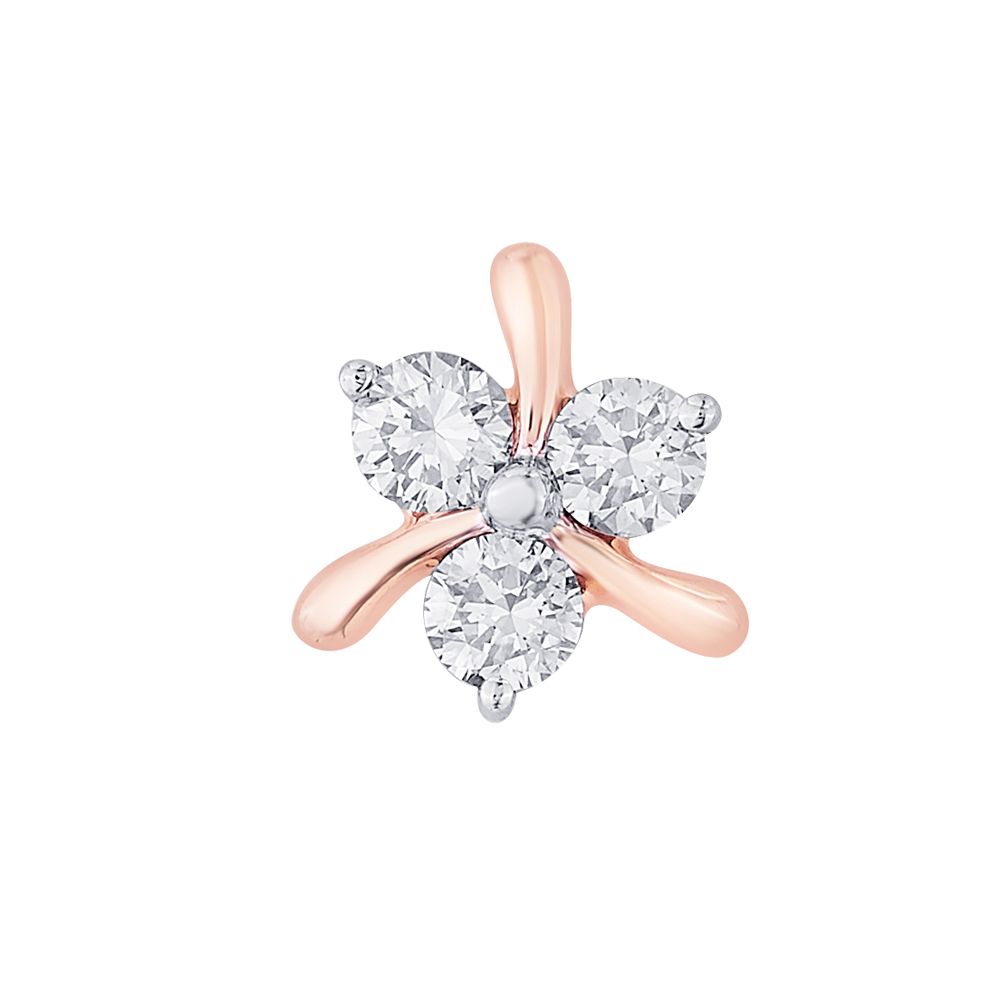 Leaf Design Diamond Earrings-Earrings-OER10130-D400X0B