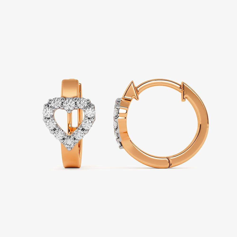 Heart Shaped Diamond Earrings-Earrings-OER10132-D400R0C