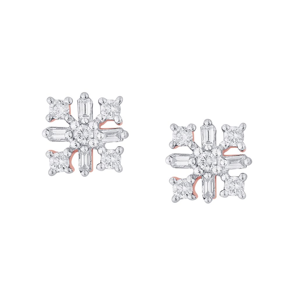 Delicate 14KT Rose Gold Earrings-Earrings-OER12073-D400X0C