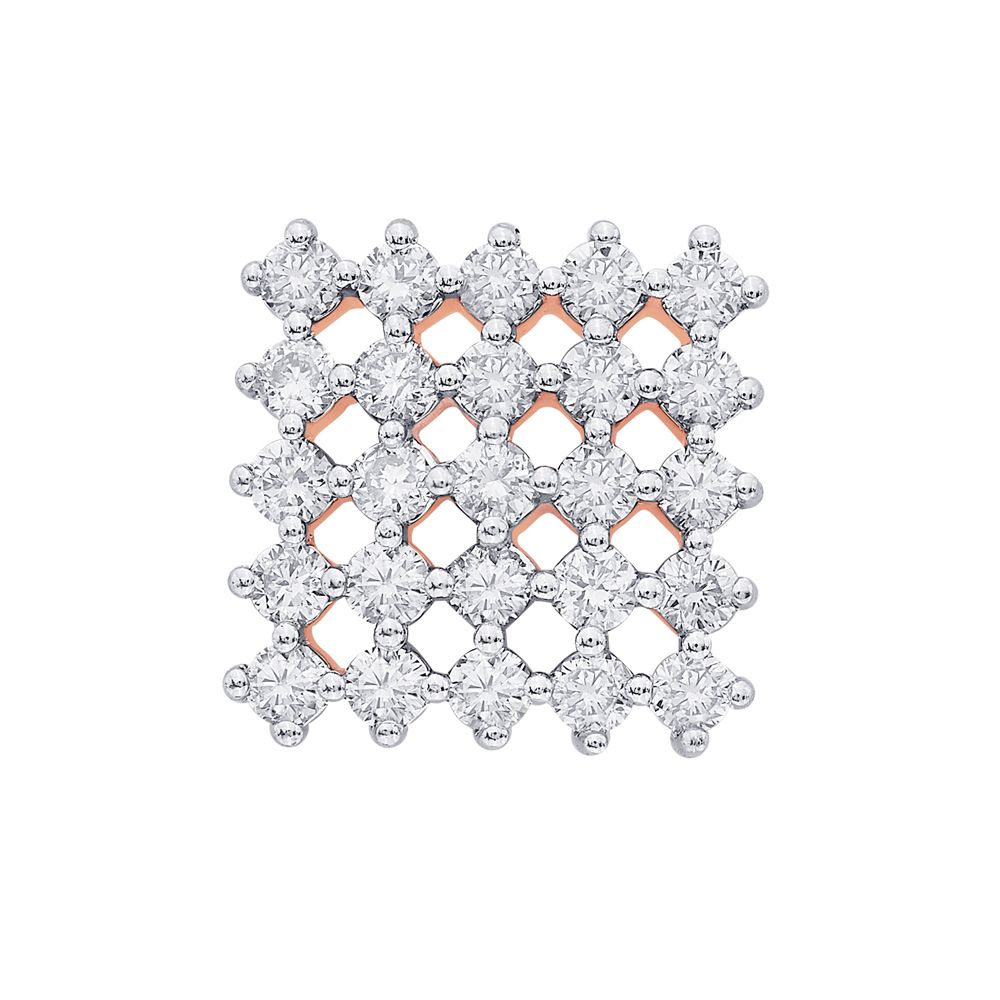 14KT Rose Gold and Diamond Earrings-Earrings-OER12087-D400X0C