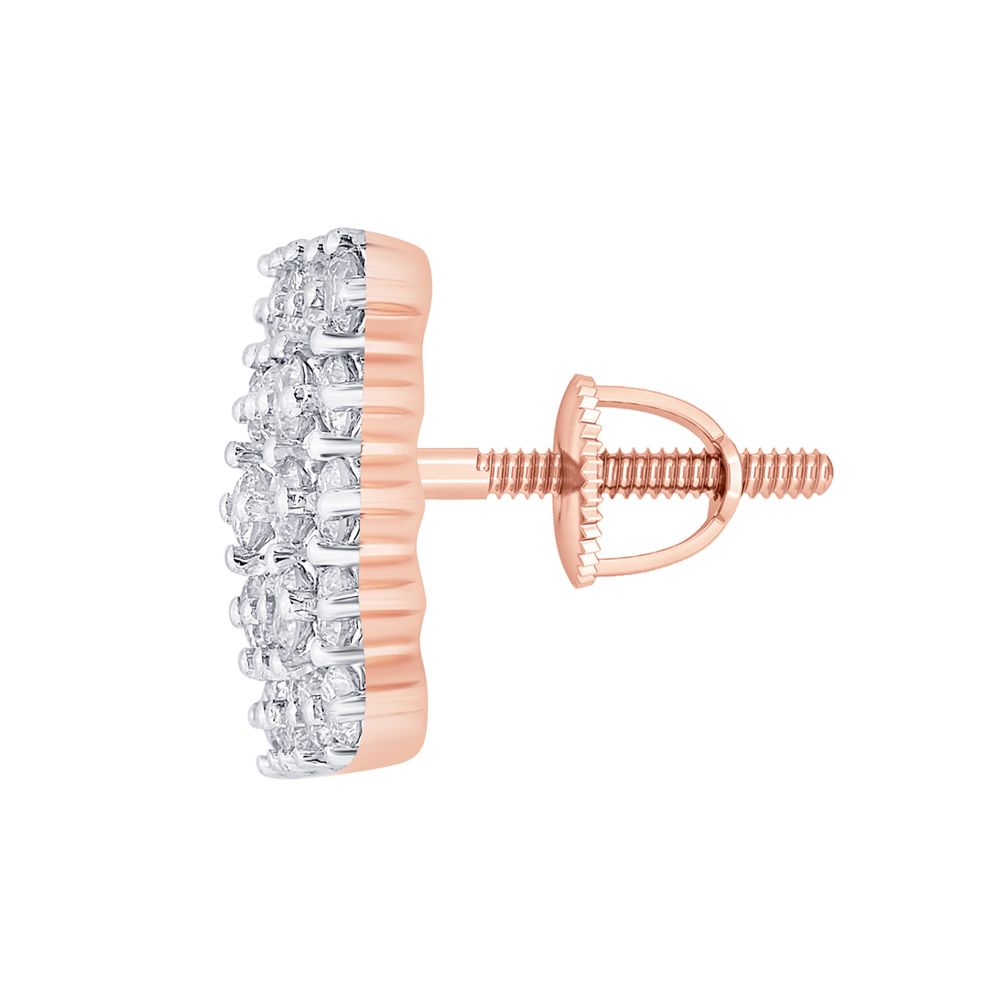 14KT Rose Gold and Diamond Earrings-Earrings-OER12087-D400X0C