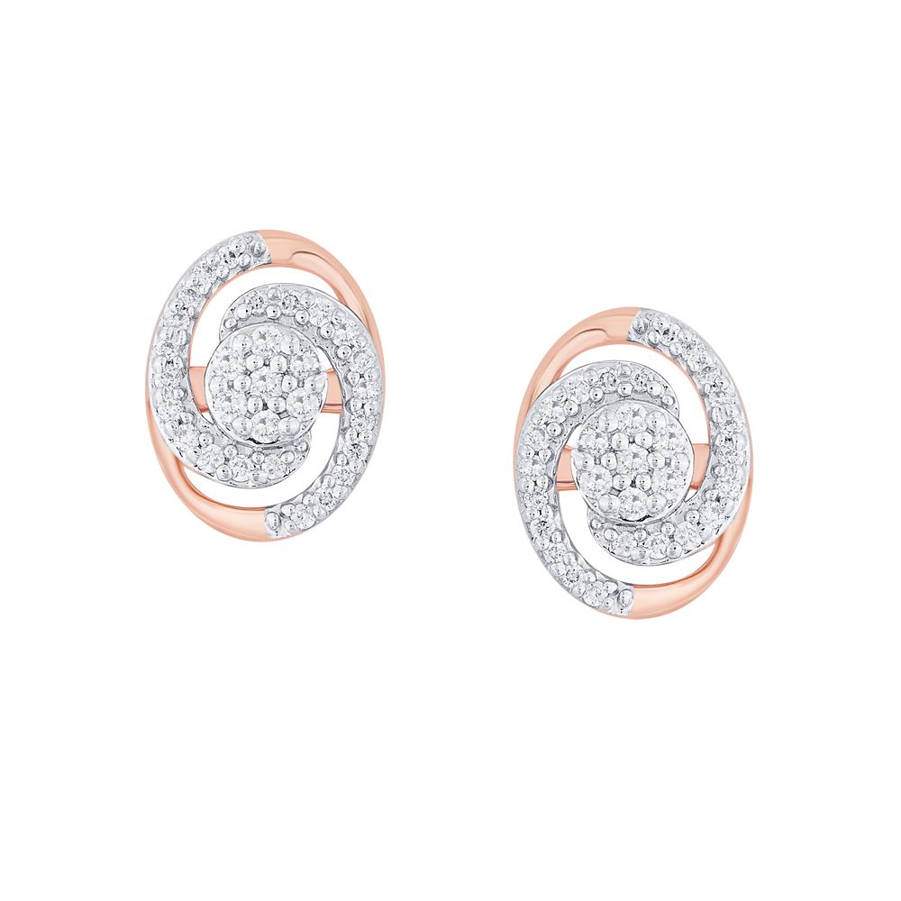 Bejewelled 14KT Rose Gold Earrings-Earrings-OER14027-D400X0C