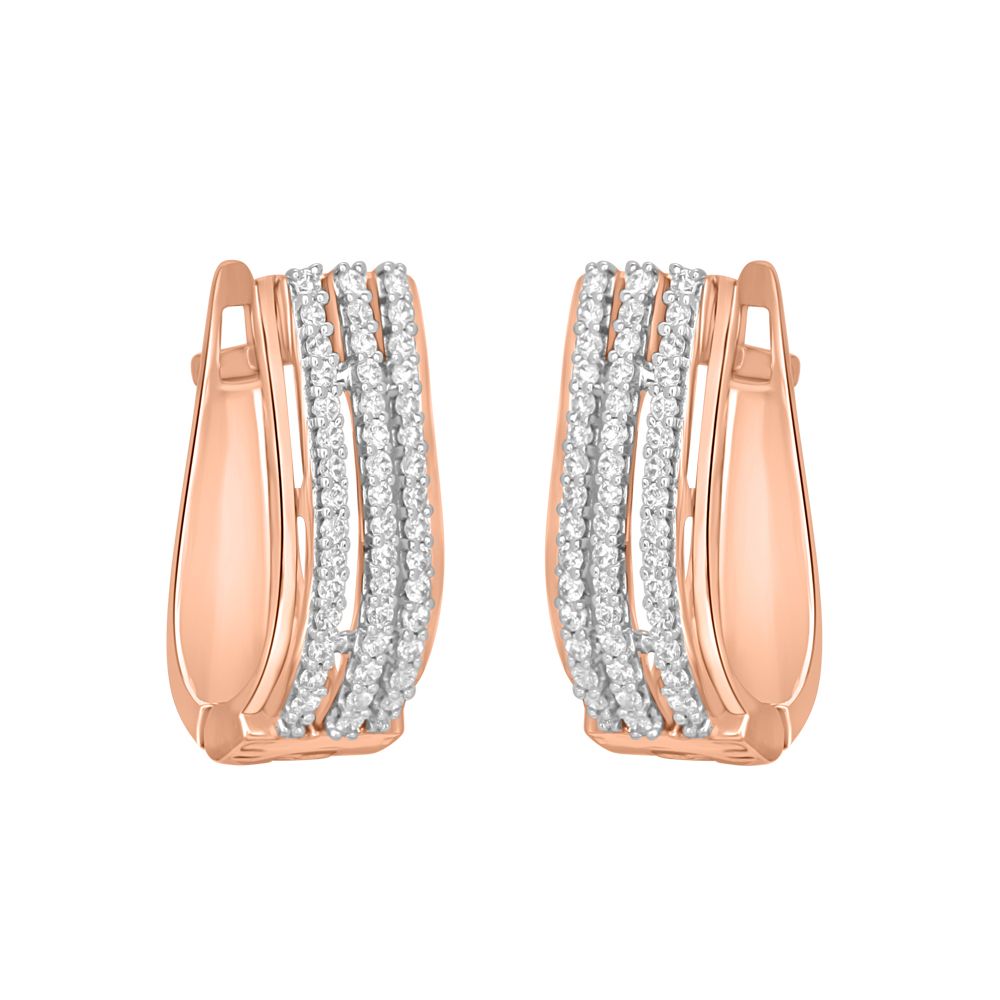 Ethereal Diamond Earrings in Rose Gold-Earrings-OER14033-D300X0B