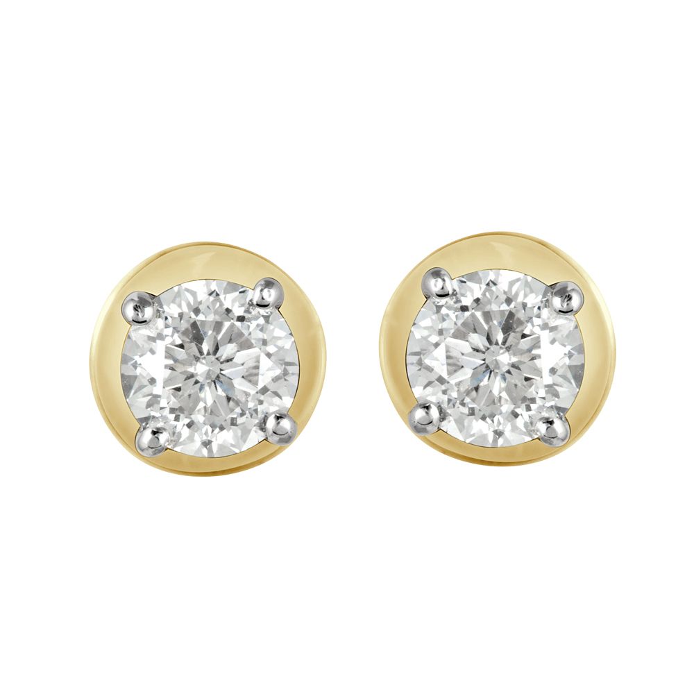 Beautiful Crown Star Earrings in 18KT Yellow Gold-Earrings-OER16006-A400R0B