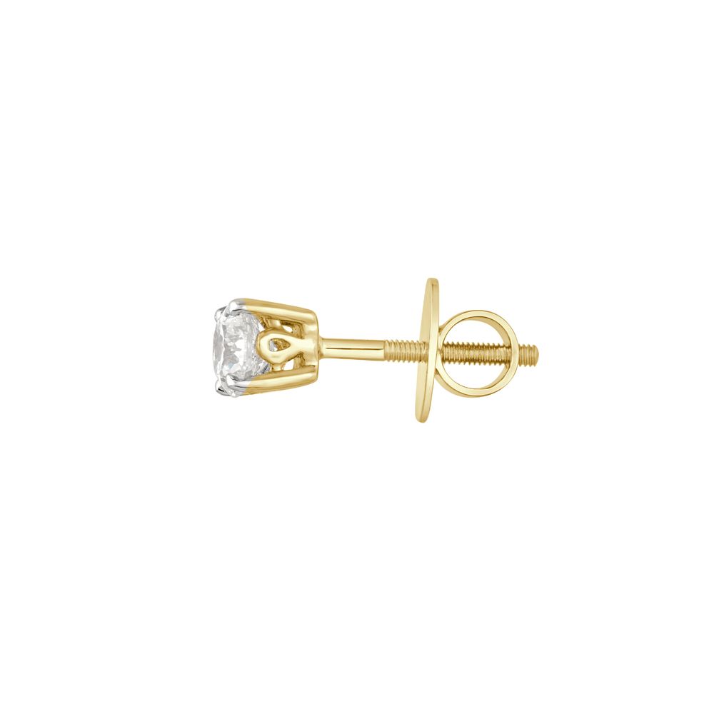 Beautiful Crown Star Earrings in 18KT Yellow Gold-Earrings-OER16006-A400R0B