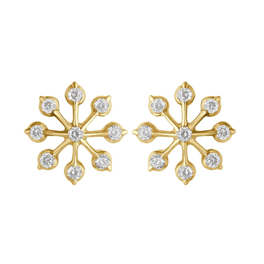 Dazzling 22KT Yellow Gold Crown Star Earrings-Earrings-OER16046-A300R0A