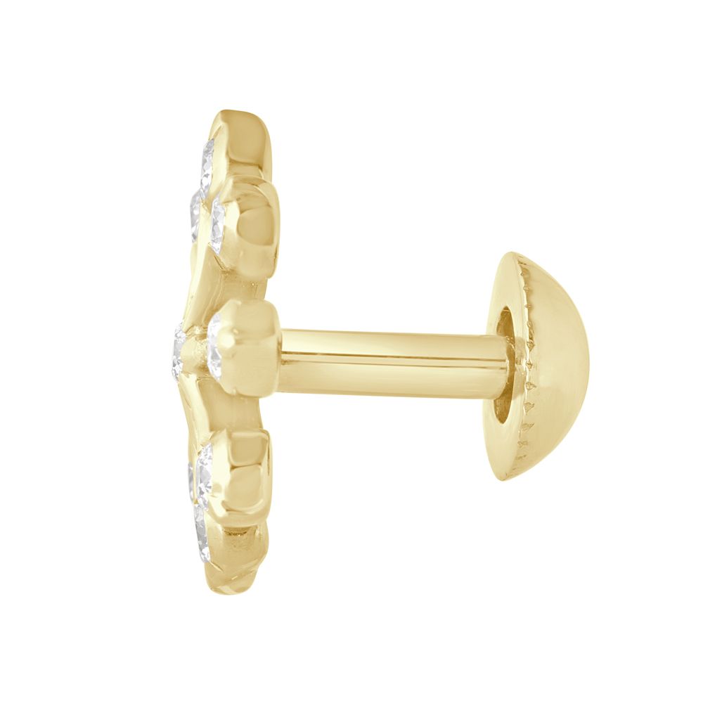 Dazzling 22KT Yellow Gold Crown Star Earrings-Earrings-OER16046-A300R0A