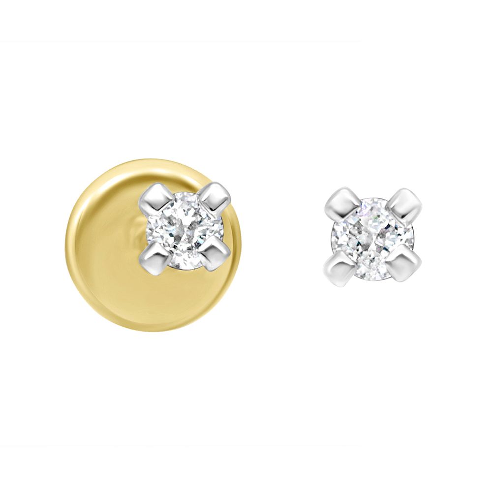 Beautiful Diamond Crown Star Studs in Yellow Gold-Earrings-OER16070-A400R0B