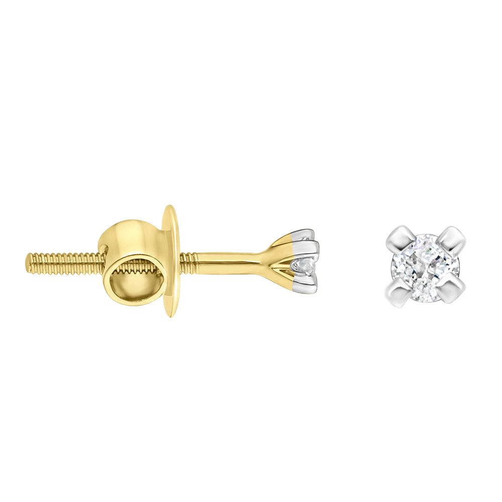 Beautiful Diamond Crown Star Studs in Yellow Gold-Earrings-OER16070-A400R0B