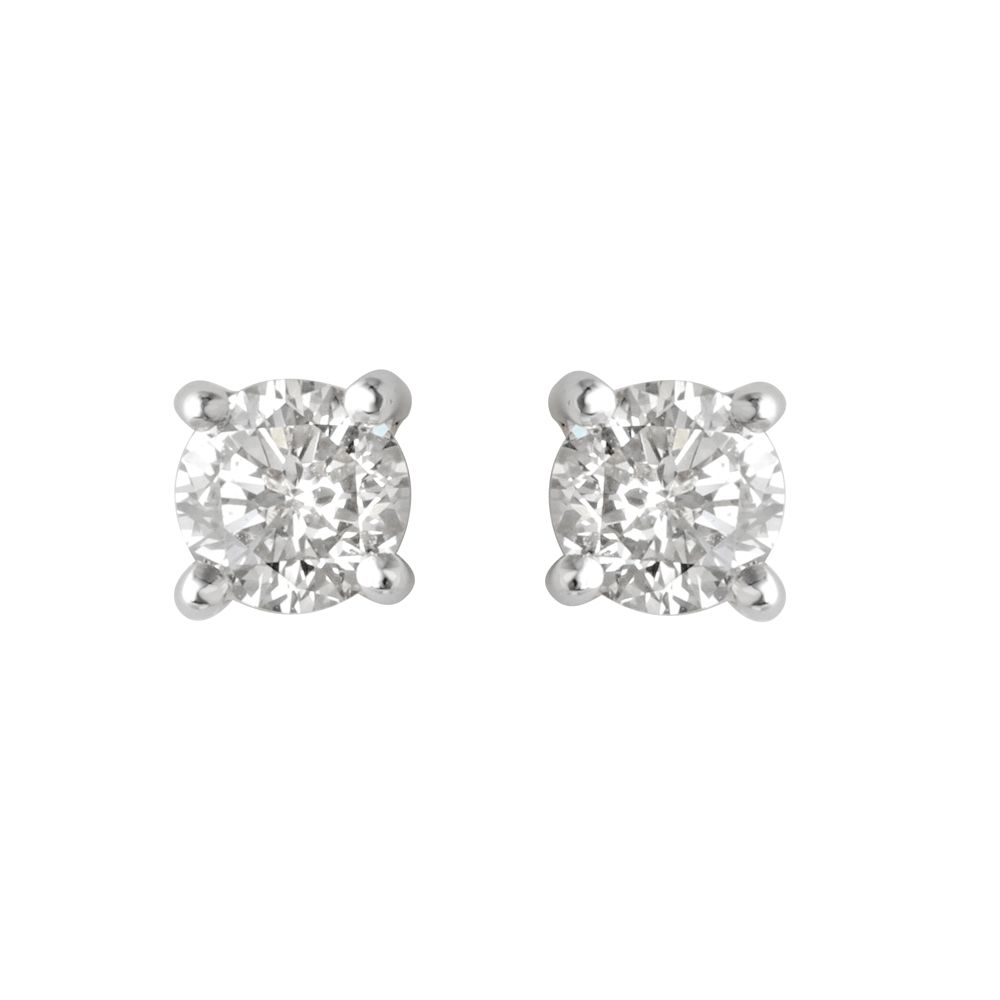 Delicate Diamond Crown Star Studs-Earrings-OER16073-A300R0B