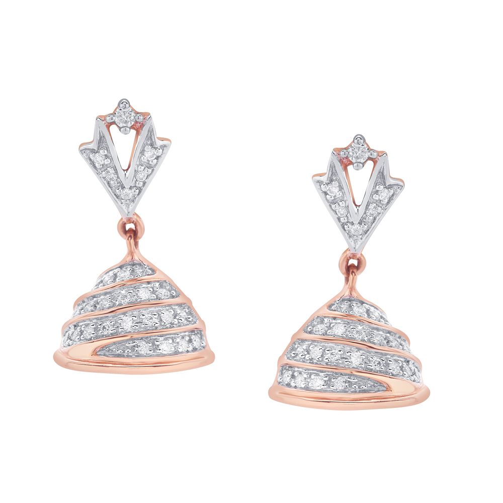 Brilliant 14KT Rose Gold Earrings-Earrings-OER16758-D400X0C
