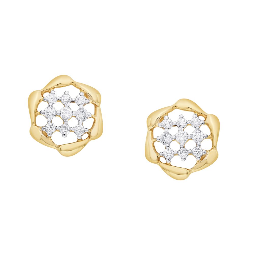 Delicate 18KT Rose Gold Daimond Earrings-Earrings-OER16785-D400X0B