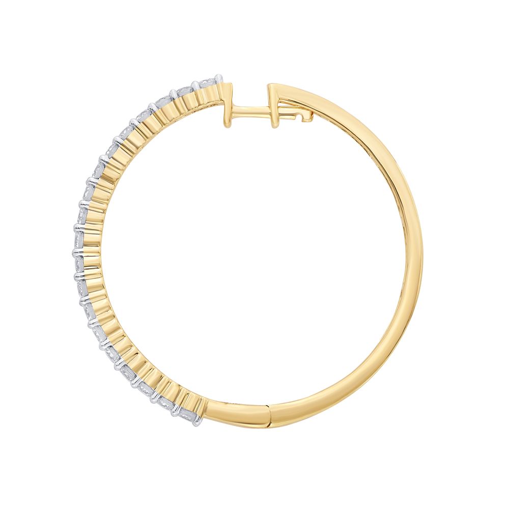 Sleek Diamond and Yellow Gold Crown Star Earrings-Earrings-OER17010-A300R0B