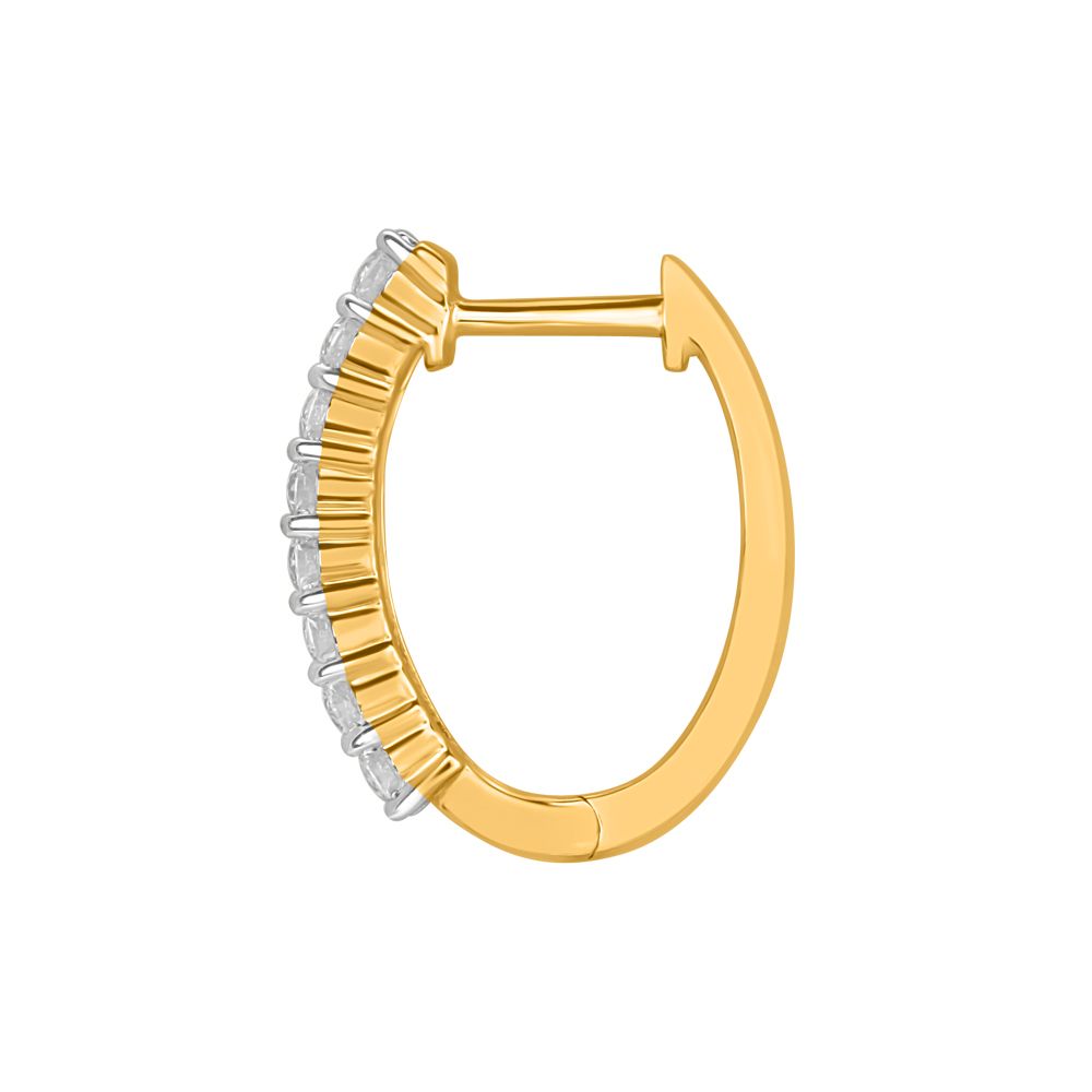 Sparkling Crown Star Diamond Hoop Earrings-Earrings-OER17015-A200R0B