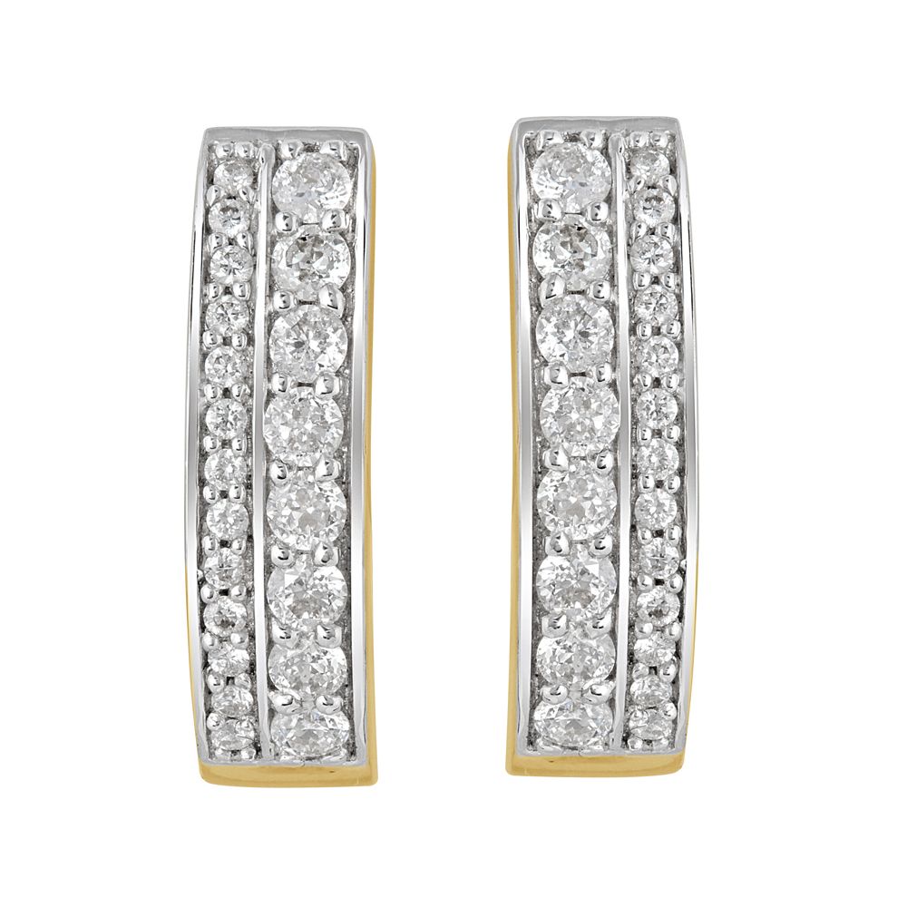 Lattice Pattern Crown Star Diamond Studs-Earrings-OER17016-M300R0B