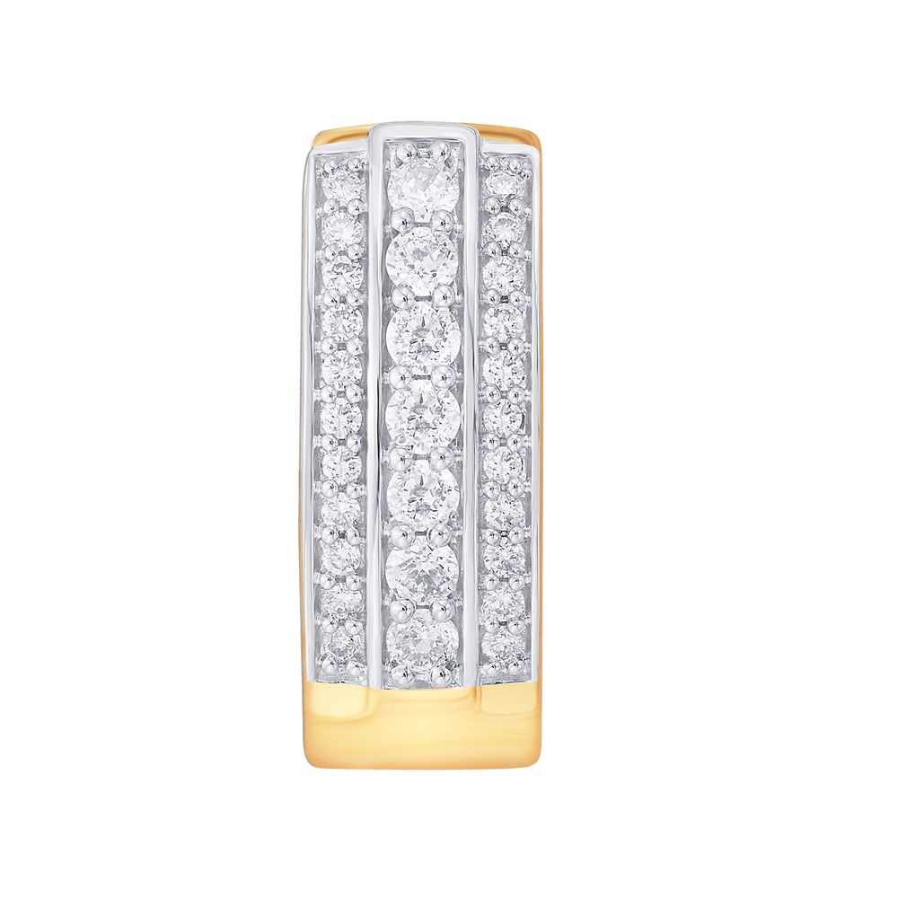 Gleaming Diamond Crown Star Hoop Earrings-Earrings-OER17017-M300R0B