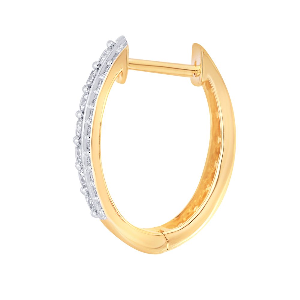 Gleaming Diamond Crown Star Hoop Earrings-Earrings-OER17017-M300R0B