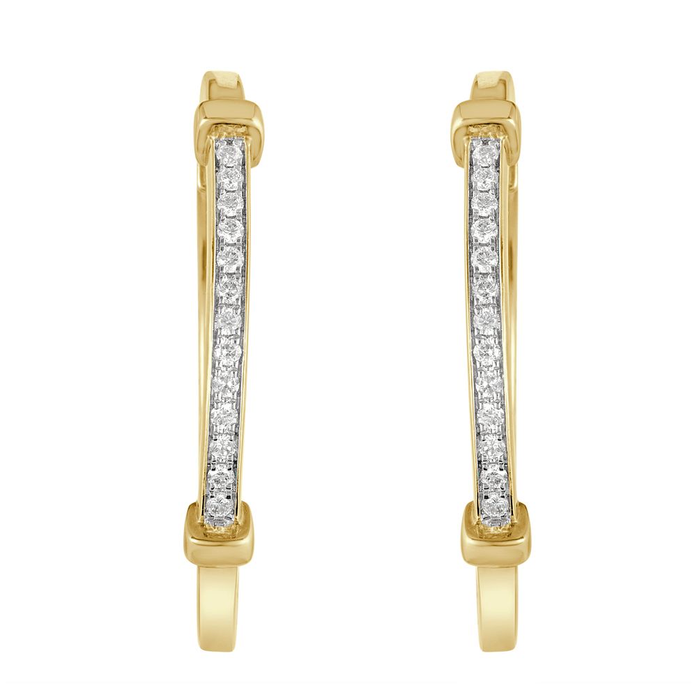 Gorgeous Diamond Hoop Earrings-Earrings-OER18018-D400R0B