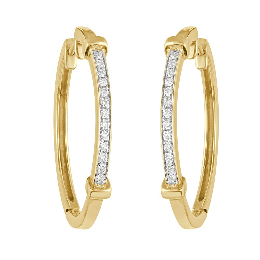 Gorgeous Diamond Hoop Earrings-Earrings-OER18018-D400R0B