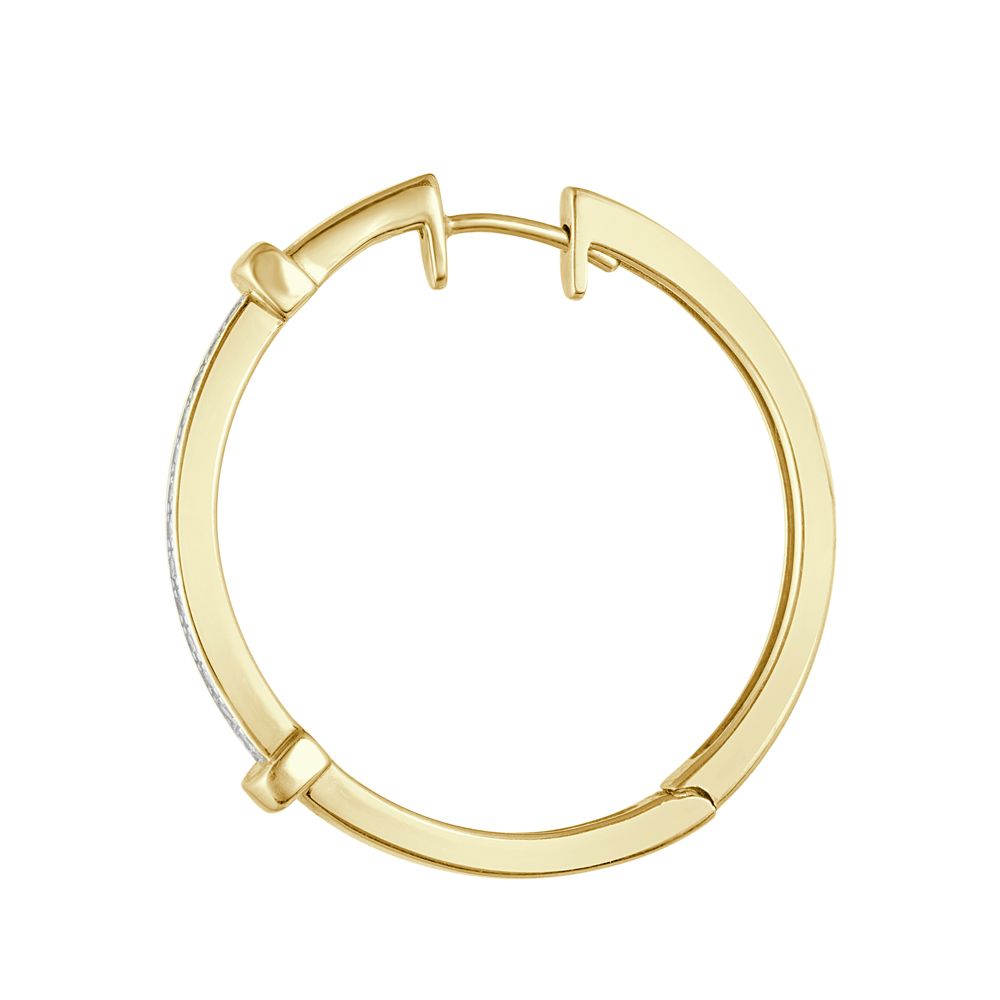 Gorgeous Diamond Hoop Earrings-Earrings-OER18018-D400R0B