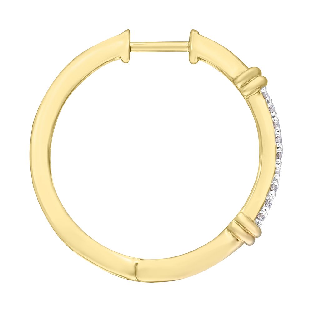 Delicate Diamond Hoop Earrings-Earrings-OER18022-D300R0B