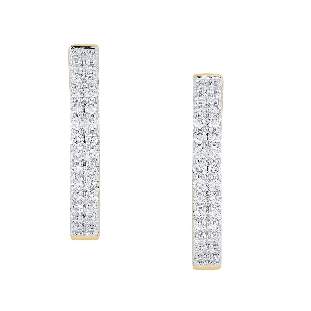 Glossy Yellow Gold Earrings-Earrings-OER18023-D300R0B