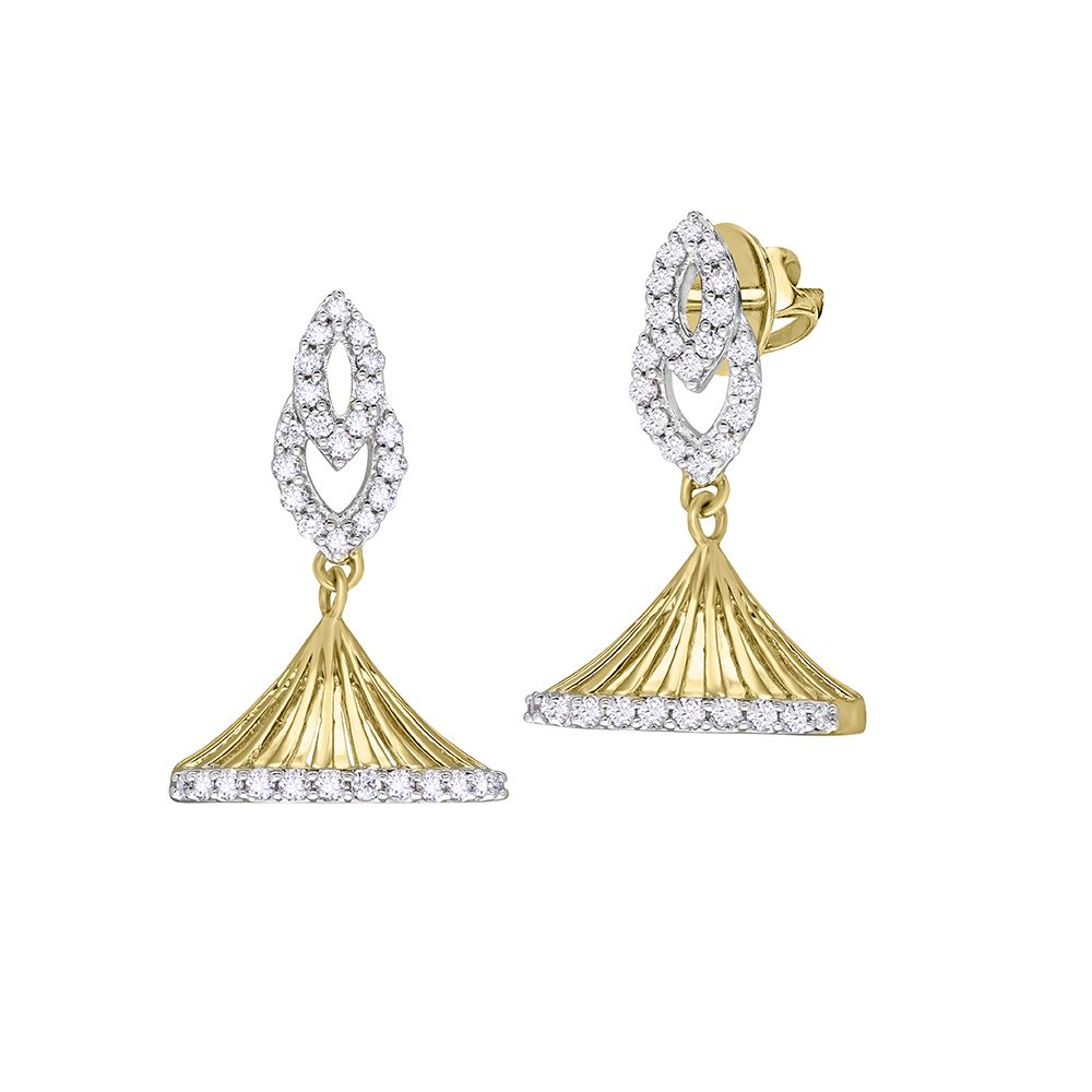 Brilliant Earrings in Jhumki Design-Earrings-OER18045-D400R0B