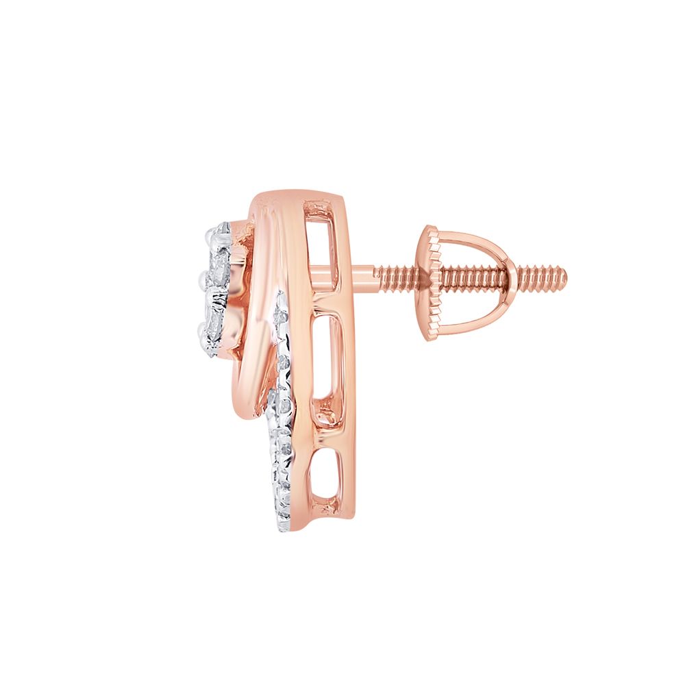 Oval Rose Gold Earrings-Earrings-OER18062-D400X0B