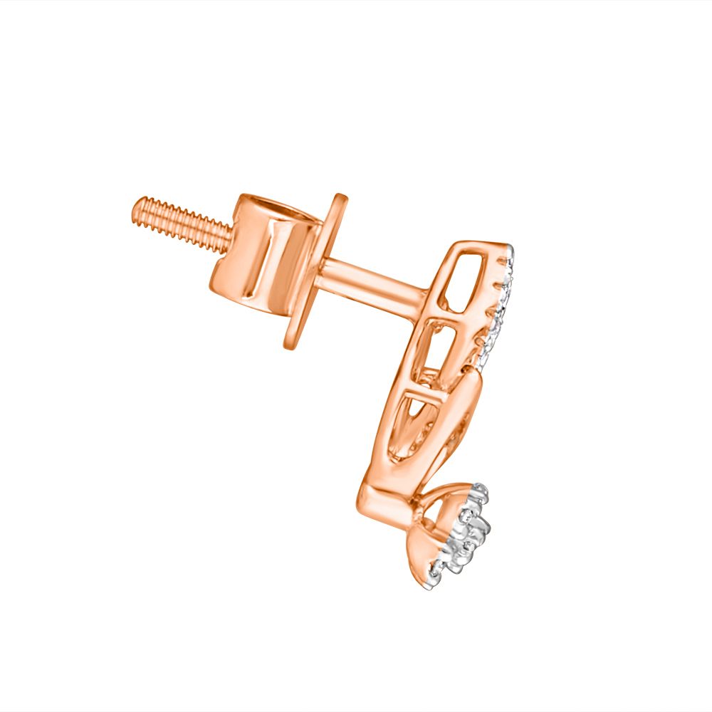 Floral Earrings With Diamonds-Earrings-OER18063-D400X0B