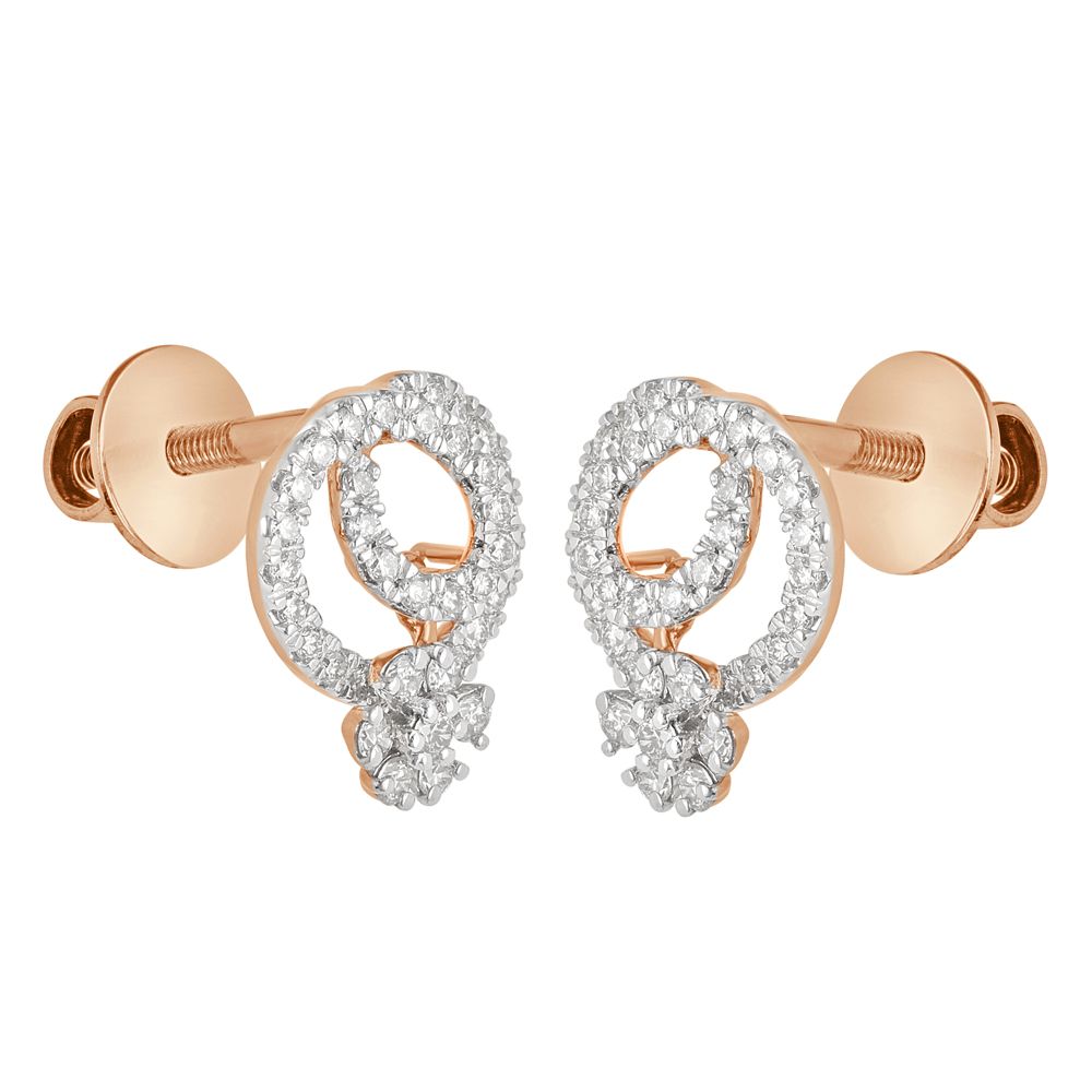 Shimmery Rose Gold Earrings-Earrings-OER18075-D200X0B