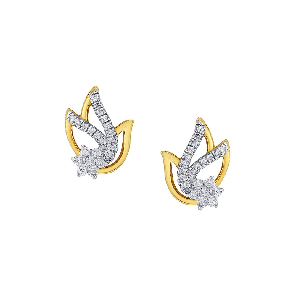 Floral Diamond Earrings-Earrings-OER18078-D400X0C