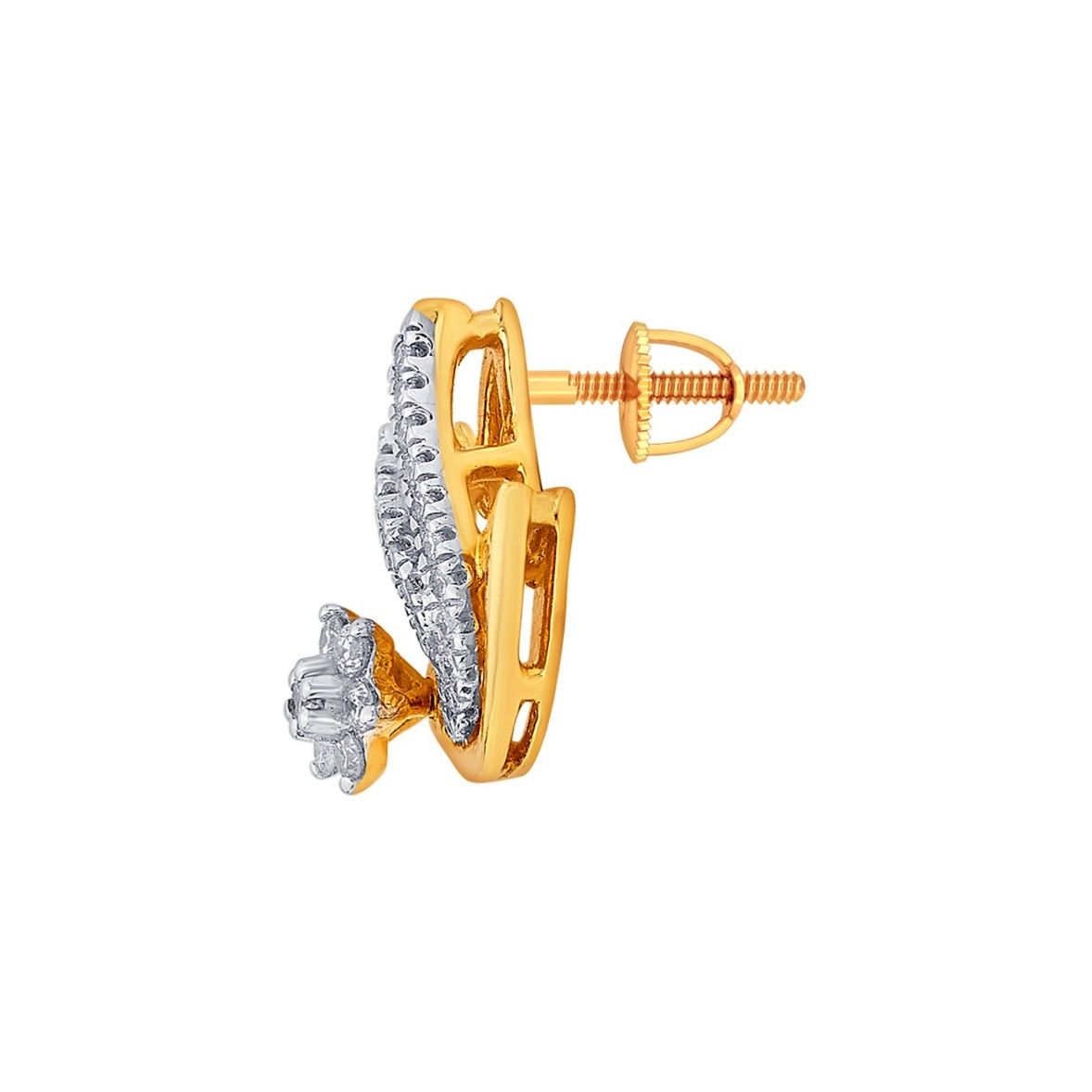 Floral Diamond Earrings-Earrings-OER18078-D400X0C