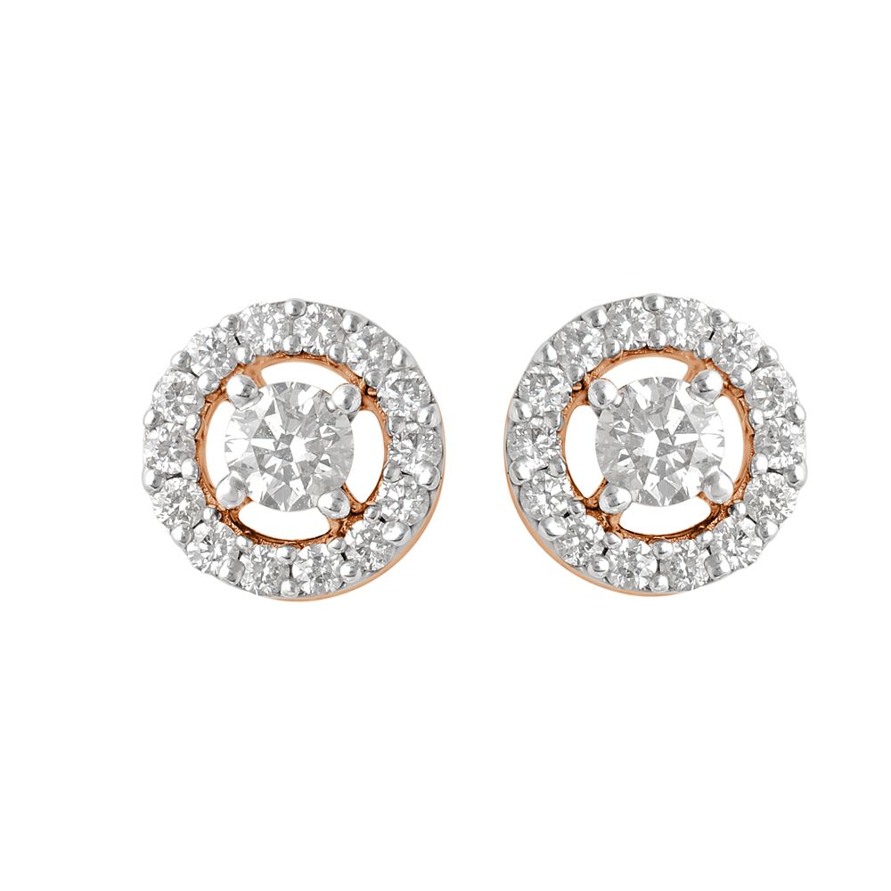 Enchanting Rose Gold and Diamond Earrings-Earrings-OER19120-D400X0C