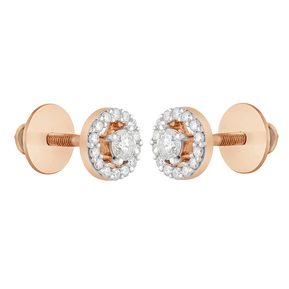 Enchanting Rose Gold and Diamond Earrings-Earrings-OER19120-D400X0C