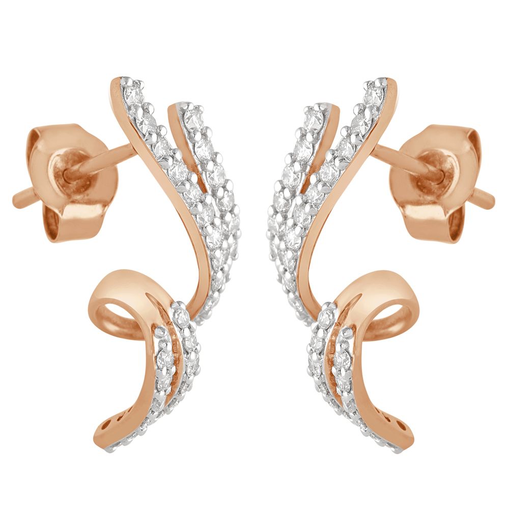 Ribbon Design Rose Gold Desired  Earrings-Earrings-OER20033-D400X0C