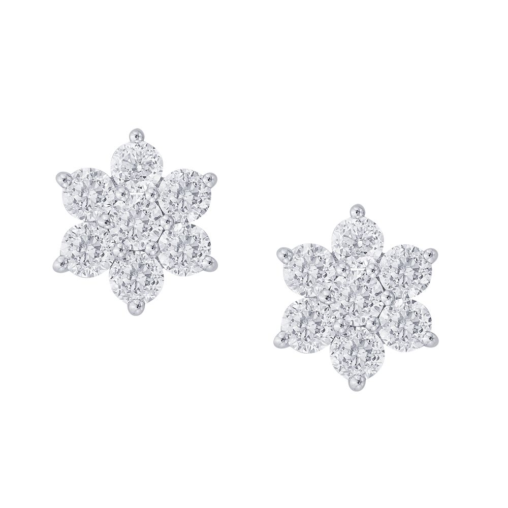 Delicate Diamond Crown Star Stud Earrings-Earrings-OER20046-A300X0B
