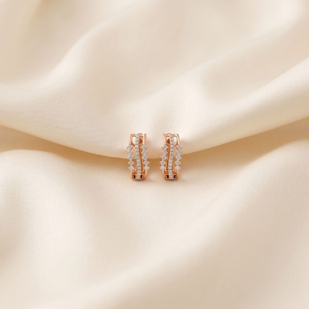 Patterned Diamond Earrings-Earrings-OER21003-D400X0C