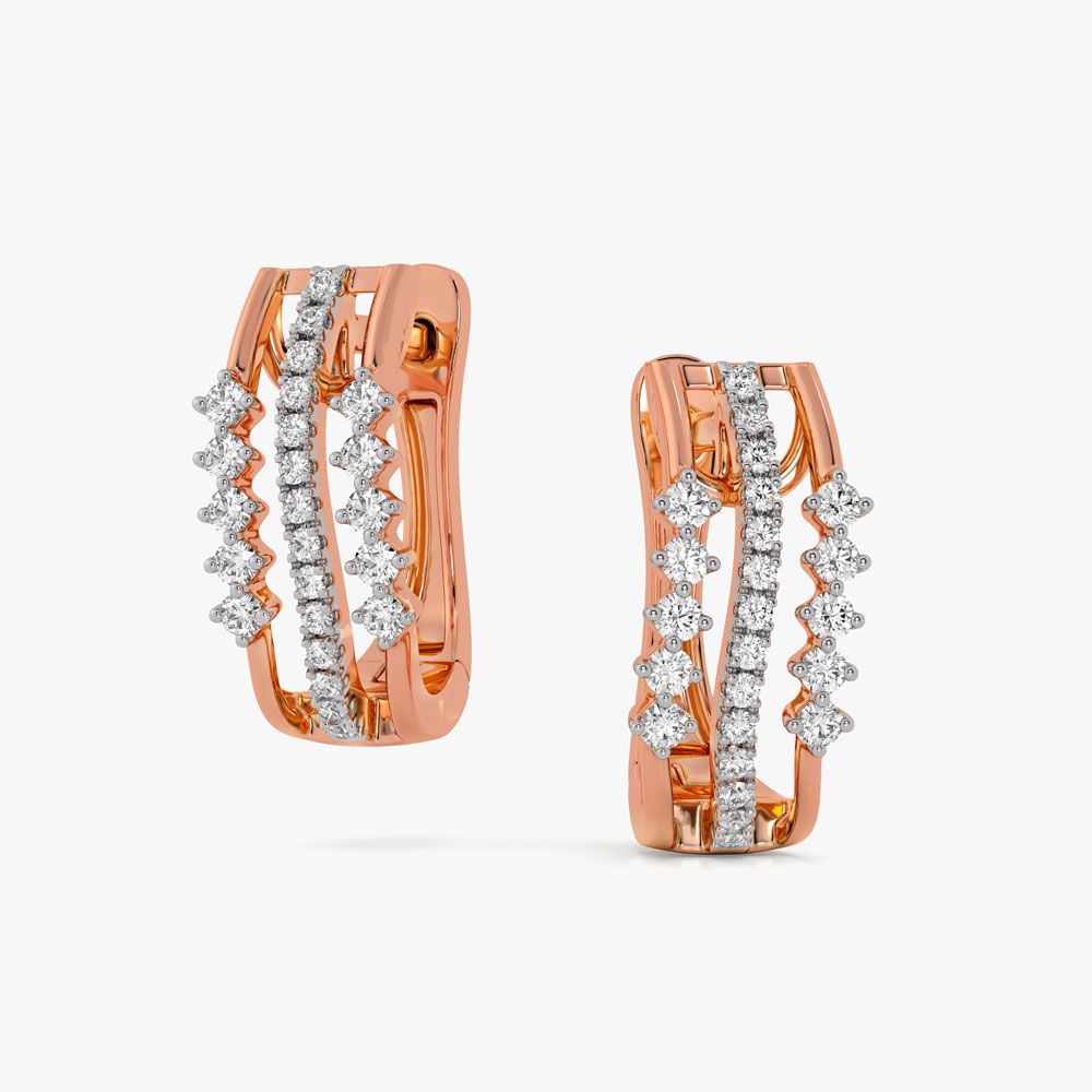 Patterned Diamond Earrings-Earrings-OER21003-D400X0C