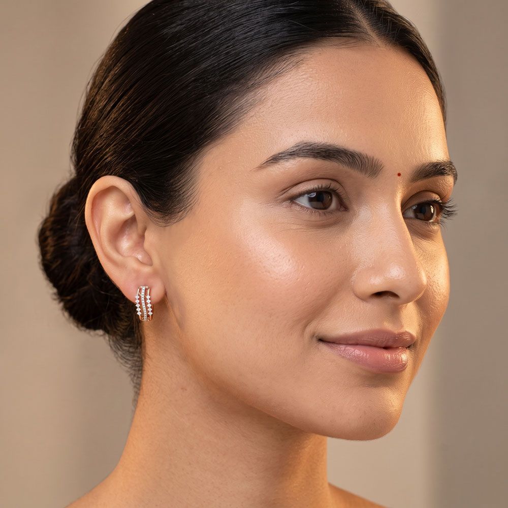 Patterned Diamond Earrings-Earrings-OER21003-D400X0C