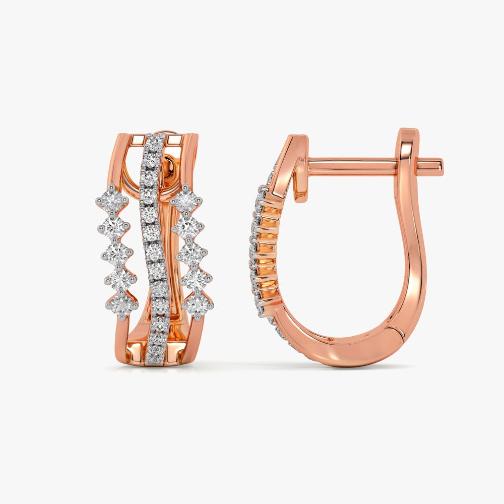 Patterned Diamond Earrings-Earrings-OER21003-D400X0C