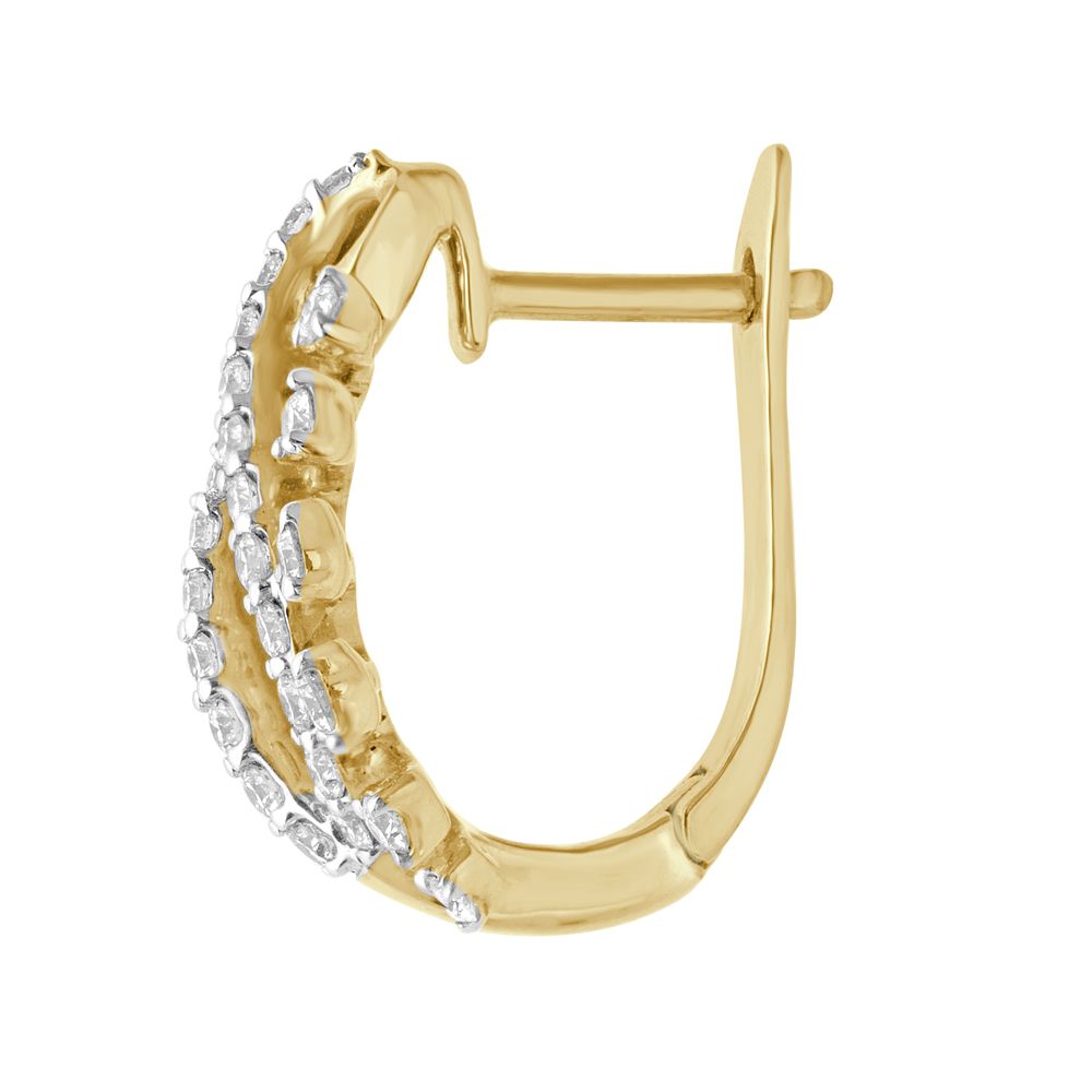 Semi Circular Diamond Embellished Earrings-Earrings-OER21004-D400X0C