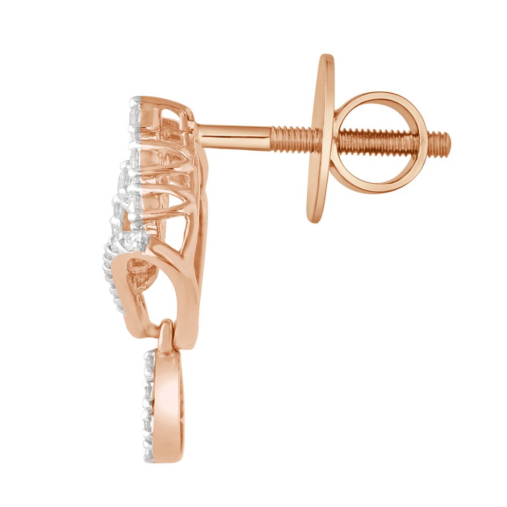 Diamond Drop Earrings in 18KT Yellow Gold-Earrings-OER21005-D300R0B