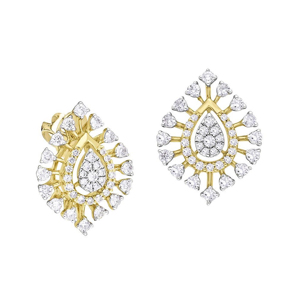 Dewdrop Diamond Earrings-Earrings-OER21006-D200R0B